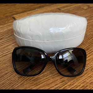 Black Coach Signature Rectangle Sunglasses